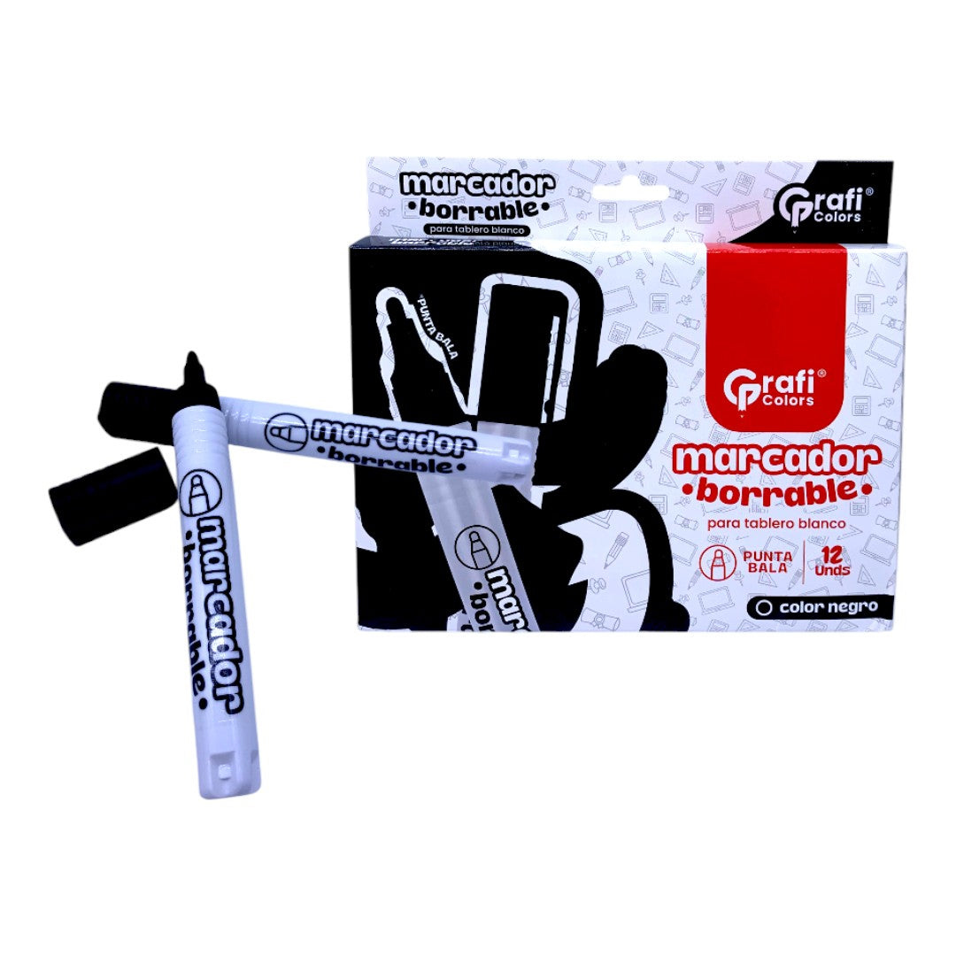 MARCADOR BORRABLE NEGRO GRAFI