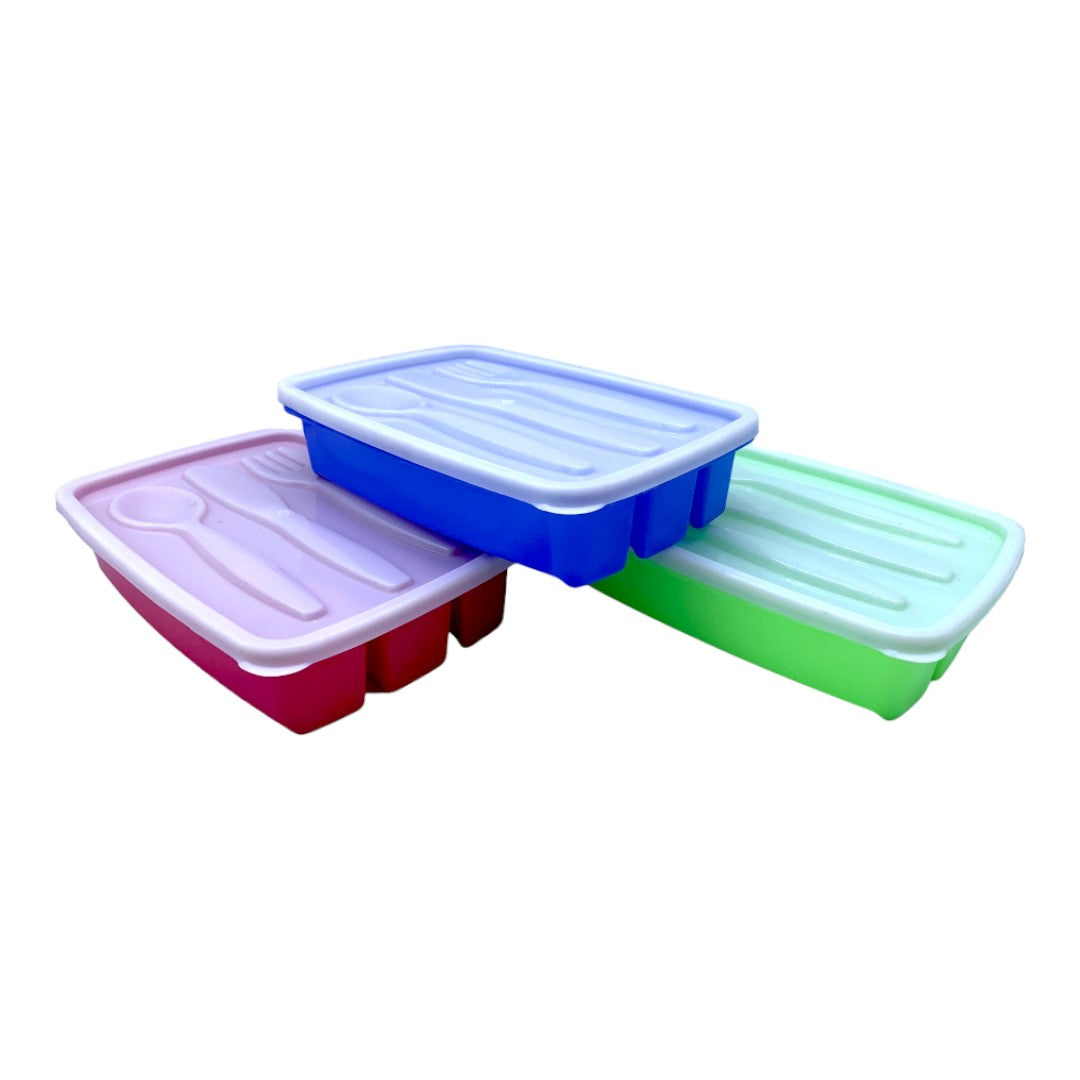 PORTA CUBIERTOS PLASTICO CON TAPA