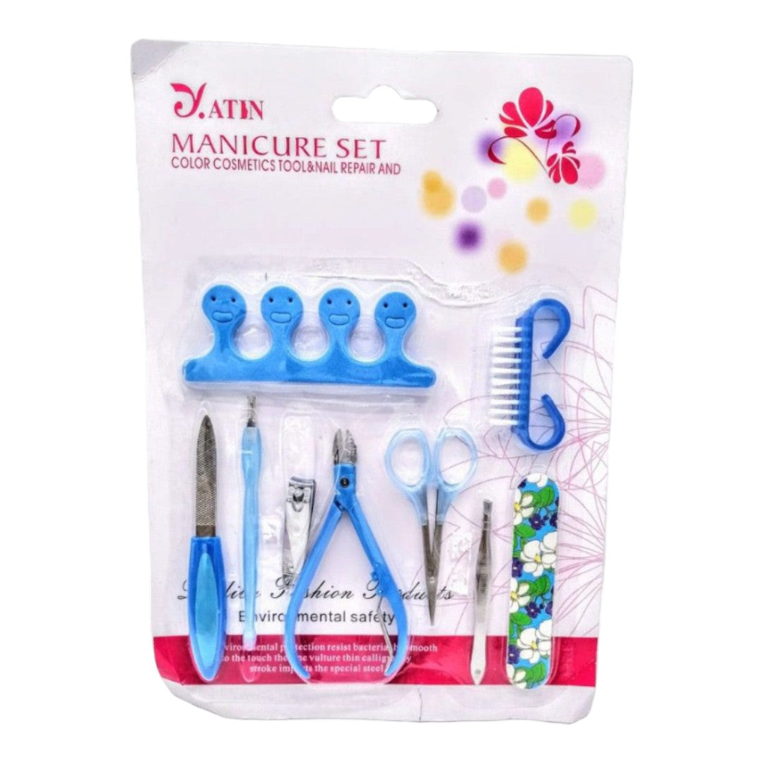 SET MANICURE X 9 CON LIMA METALICA