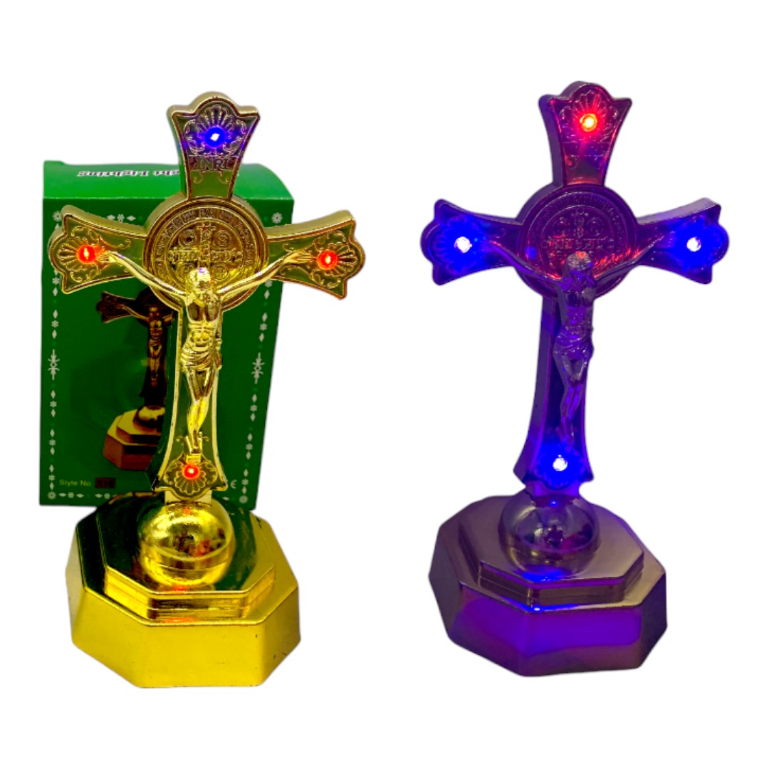 CRISTO LUZ DORADO Y PLATEADO