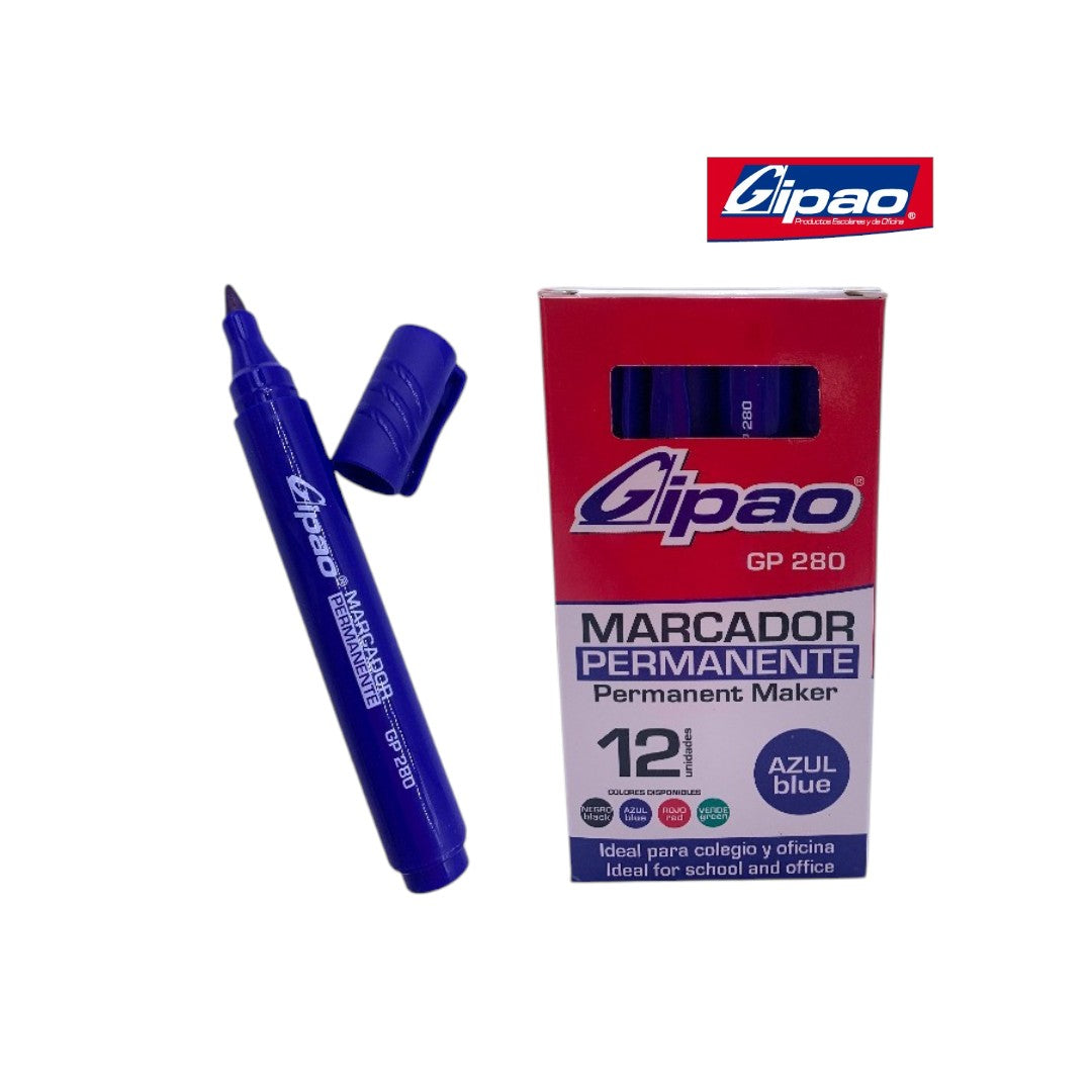 MARCADOR PERMANENTE AZUL GIPAO